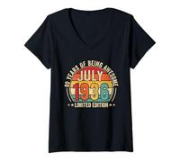 Mujer Impresionante Desde Julio de 1936 Vintage Retro 90 Cumpleaños Hombres Camiseta Cuello V