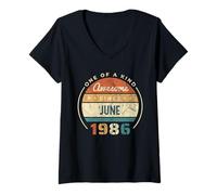 Mujer Impresionante Desde June1986 Vintage Geburtstag Camiseta Cuello V