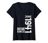 Mujer Impresionante desde junio de 1941, nacido en 1941 cumpleaños de junio Camiseta Cuello V