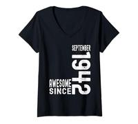 Mujer Impresionante desde septiembre de 1942 Nacido en 1942 Septiembre Cumpleaños Camiseta Cuello V