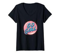 Mujer Impresionante disfraz de Go Girl Camiseta Cuello V