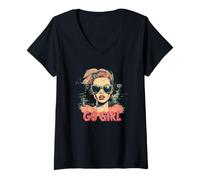 Mujer Impresionante Go Girl Camiseta Cuello V