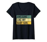 Mujer Impresionante gráfico Envejecido Like My Baby Girl Camiseta Cuello V