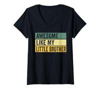Mujer Impresionante gráfico Envejecido Like My Little Brother Camiseta Cuello V