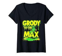 Mujer Impresionante Grody al Estilo MAX 80s Camiseta Cuello V