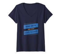 Mujer Impresionante perro veterinario cita canino día de apreciación veterinaria Camiseta Cuello V