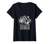 Mujer Impulsado por el honor. El código del guerrero. Camiseta Cuello V