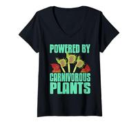 Mujer Impulsado por Plantas Carnívoras Dionaea Botánica Camiseta Cuello V