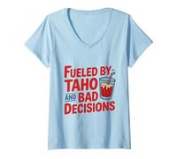 Mujer Impulsado por Taho y Malas Decisiones Funny Taho Camiseta Cuello V
