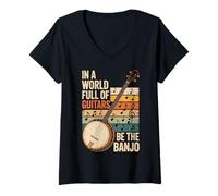 Mujer In A World Full of Guitars Be The Banjo Camiseta Cuello V