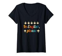 Mujer In English please profesor de ingles como lengua extranjera Camiseta Cuello V