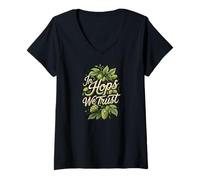 Mujer In Hops We Trust Craft Beer Brewing Hops Design Camiseta Cuello V