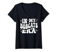 Mujer In My Bobcats Era - Divertidos partidarios de Bobcat, mascota escolar Camiseta Cuello V