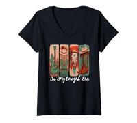 Mujer In My Cowgirl Era Country Music Cowboy Boot Rodeo Western Camiseta Cuello V