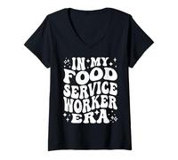 Mujer In My Food Service Worker Era Cafeteria Kitchen Staff Camiseta Cuello V
