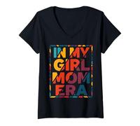 Mujer In My Girl Mom Era Divertido Retro Mamá Mamá Día de la Madre Mujeres Camiseta Cuello V