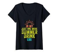 Mujer In My Just One More Summer Drink Era Vacaciones Playa Viajes Camiseta Cuello V