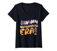 Mujer In My Nutcracker Era - Linda Navidad Groovy Camiseta Cuello V
