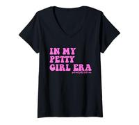 Mujer In My Petty Girl Era God Ain't Petty Pink Cita Camiseta Cuello V