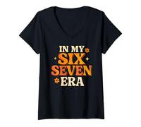 Mujer In My Six Seven Era - Funny Retro Groovy Italiano Brainrot Camiseta Cuello V