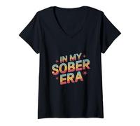Mujer In my Sober Era Sobriedad Regalos Recuperación Camiseta Cuello V