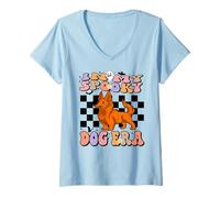 Mujer In My Spooky Dog Era Groovy Halloween Corgi Dogs Costume Camiseta Cuello V
