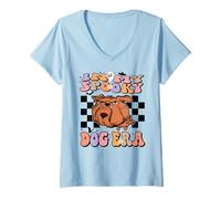 Mujer In My Spooky Dog Era Groovy Halloween Dogs Costume Camiseta Cuello V
