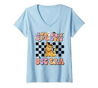 Mujer In My Spooky Dog Era Groovy Halloween Dogs Costume Camiseta Cuello V