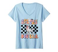 Mujer In My Spooky Dog Era Groovy Halloween Dogs Costume Camiseta Cuello V