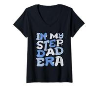 Mujer In My Step Dad Era, retro, divertido, feliz día del padre para hombre Camiseta Cuello V