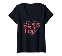 Mujer In My That Girl Era Estética Corazón Femenino Vibes Camiseta Cuello V