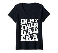 Mujer In My Twin Dad Era Funny Father's Day For New Dad of Twins Camiseta Cuello V