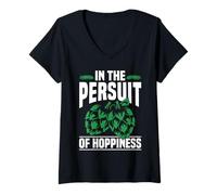 Mujer In Pursuit of Hoppiness Beer Pun Design Camiseta Cuello V