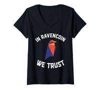 Mujer In Ravencoin We Trust Camiseta Cuello V