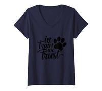 Mujer In Train We Trust Dog Trainer Paw Camiseta Cuello V