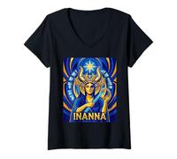 Mujer Inanna - Mitología de la Diosa sumeria Sumer Mesopotamia Camiseta Cuello V