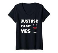 Mujer Inappropriate I'm Not Picky Funny Just Ask I'Ll Say Yes Camiseta Cuello V