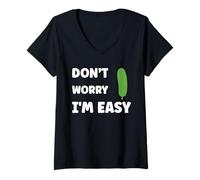 Mujer Inappropriate Not Picky Funny Ask Don't Worry I'm Easy Camiseta Cuello V