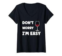 Mujer Inappropriate Not Picky Funny Ask Don't Worry I'm Easy Camiseta Cuello V