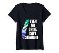 Mujer Incluso mi Columna Vertebral no es Recta MLM Orgullo Gay Camiseta Cuello V