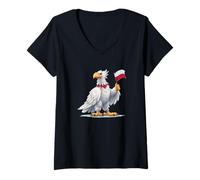 Mujer Increíble Ave rapaz en Polonia Colores Camiseta Cuello V