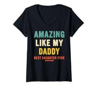 Mujer Increíble como mi papá, amo a mi papá, la mejor hija del mundo Camiseta Cuello V