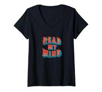 Mujer Increíble Emblema Read my Mind para niños y niñas Camiseta Cuello V