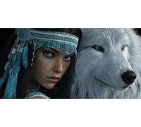 Mujer India Diamond Painting Adultos, 5D Pintura Diamante Lobo Cuadro Diamantes Kit Completo 50x120cm, DIY Manualidades Adultos Pintar con Diamantes Punto de Cruz para Decoración de Hogar (RD757)