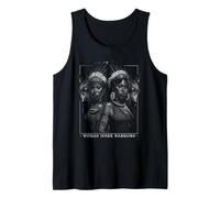 Mujer india y lobo espíritu guerrero nativo americano Camiseta sin Mangas