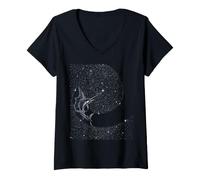 Mujer Indo-Pacífico Pez Vela Bajo Las Estrellas Vintage Océano Natur Camiseta Cuello V