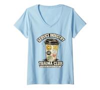 Mujer Industria de Servicios Club de Trauma Industria hotelera Humor Camiseta Cuello V