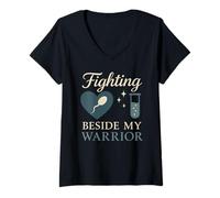 Mujer Infertilidad Papá FIV Padre Hombre Fertilidad Guerrero Ciencia Camiseta Cuello V