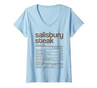 Mujer Información nutricional de Salisbury Steak Funny Thanksgiving Christmas Camiseta Cuello V