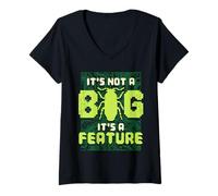 Mujer Informático Teórico It's Not A Bug It's A Feature Camiseta Cuello V